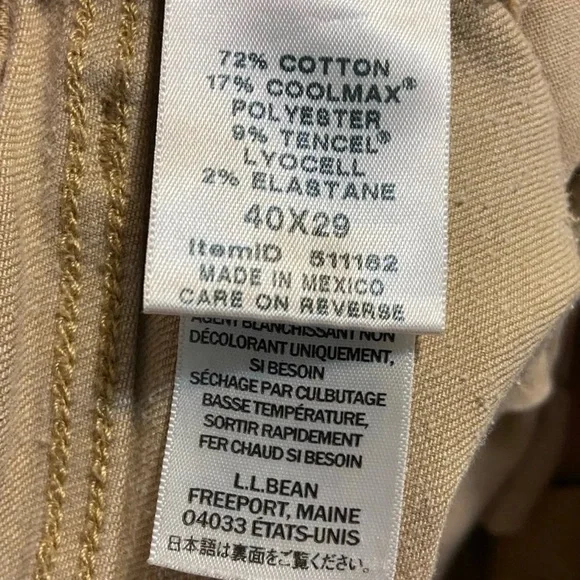 L.L.Bean 1912 classic fit khaki men’s jeans 40X29 - Picture 4 of 7